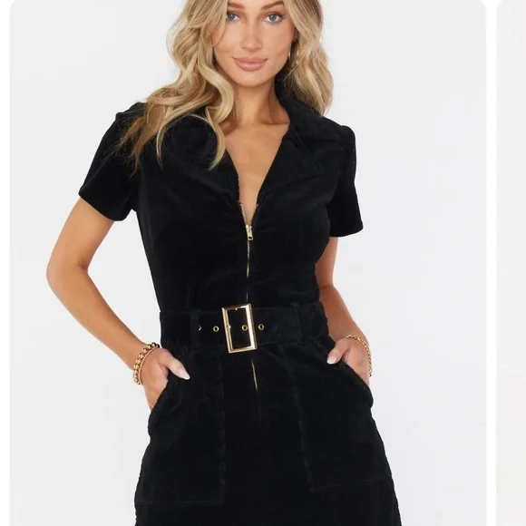 Show Me Your MuMu | Dresses | Black Corduroy Dress | Poshmark